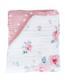 Одеяло Super Bamboo Muslin Bebe au Lait, Rosy and Dewdrops