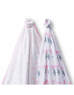 Набор пеленок SwaddleDesigns - Swaddle Duo Circus Fun Pink