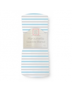 Пеленка детская тонкая SwaddleDesigns Маркизет Simple Stripes Pstl Blue