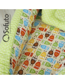 Кокон-гнездышко для новорожденных Babynest Owl sand