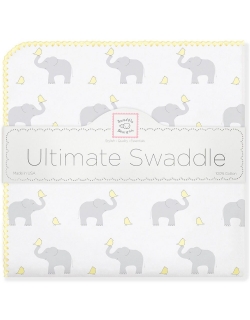 Фланелевая пеленка для новорожденного SwaddleDesigns, PY Elephants/Chicks