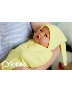 Пеленка кокон для детей трикотажная, Swaddler yellow