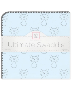 Фланелевая пеленка для новорожденных Swaddle Designs, Ultimate Gray Fox Pstl Blue