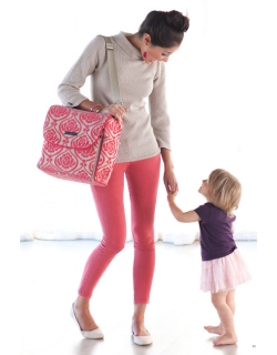 Petunia Boxy Backpack: Almond Raspberry