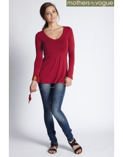 Топ для кормления Mothers en Vogue Must Have V-Neck, малиновый