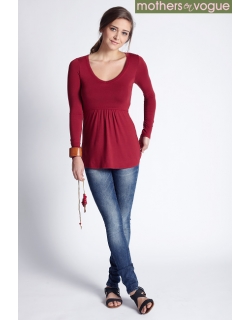 Топ для кормления Mothers en Vogue Must Have V-Neck, малиновый