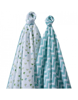 Набор пеленок SwaddleDesigns Swaddle Duo TQ Chickies/Chevron