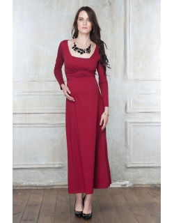 Платье для кормящих и беременных Diva Nursingwear Alba Maxi дл.рукав, цвет Berry