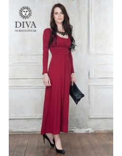 Платье для кормящих и беременных Diva Nursingwear Alba Maxi дл.рукав, цвет Berry