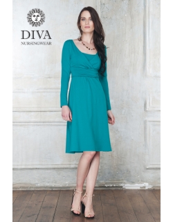 Платье для кормящих и беременных Diva Nursingwear Alba дл.рукав, цвет Smeraldo